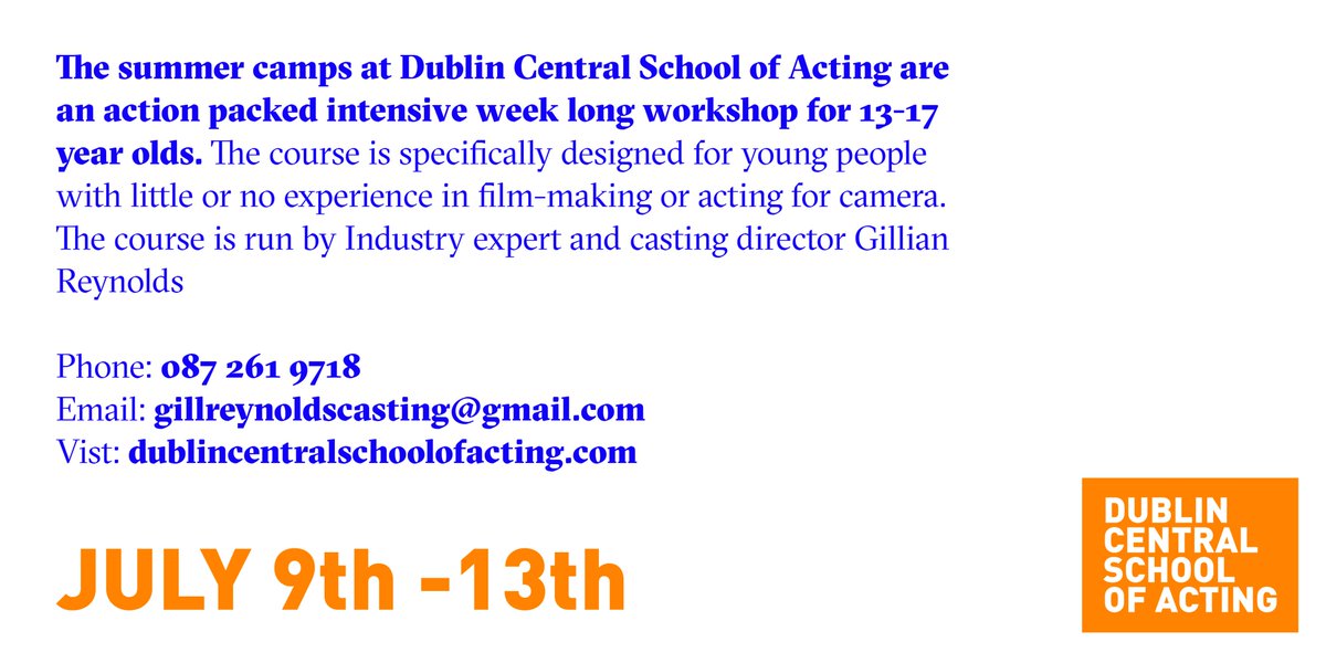 dcsacting's tweet photo. #Teen#summercamps for Aspiring Actors and Film makers with Casting Director #@Gillianreyn https://t.co/BhIhX27ov2