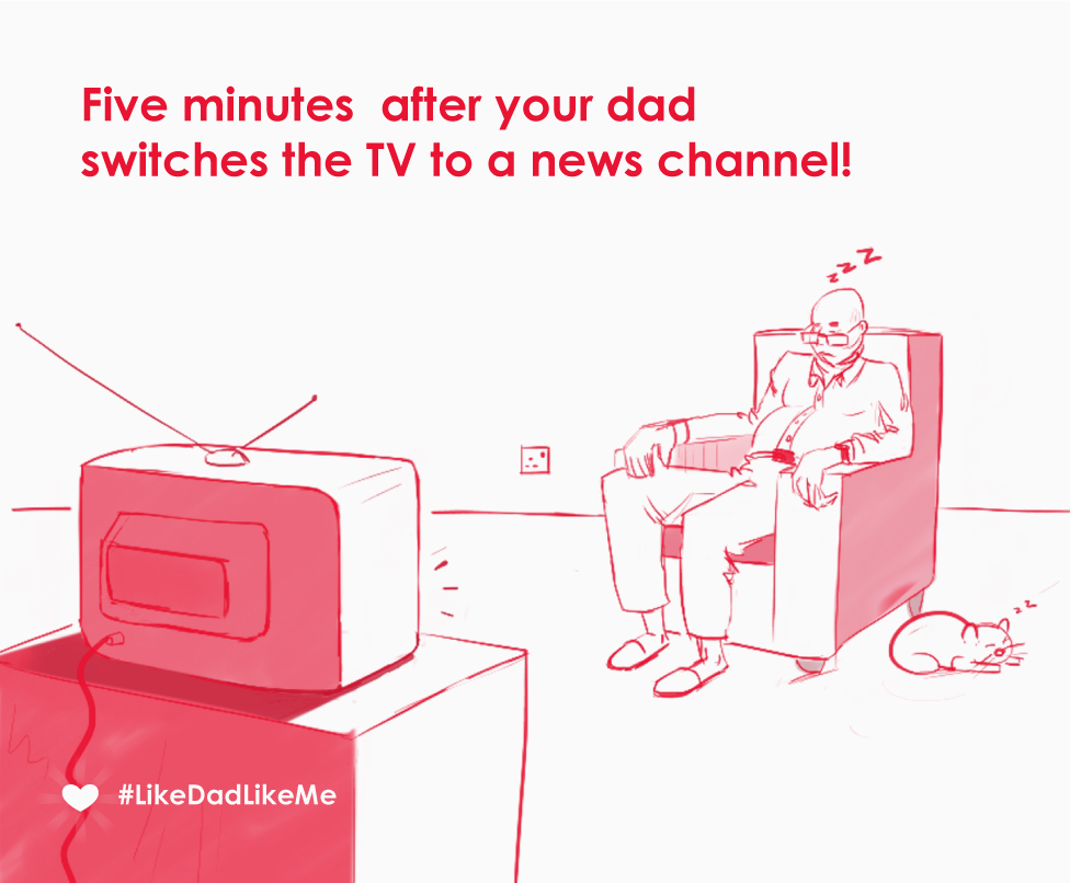 GardenCityNbi's tweet photo. Dad: Comes home, switches the TV to a news channel. Five minutes later, dead asleep. ;) Share with us some of those childhood memories with your dad and you could win a ticket to the movies with him this Father's Day. #LikeDadLikeMe https://t.co/7PLSlazGEw