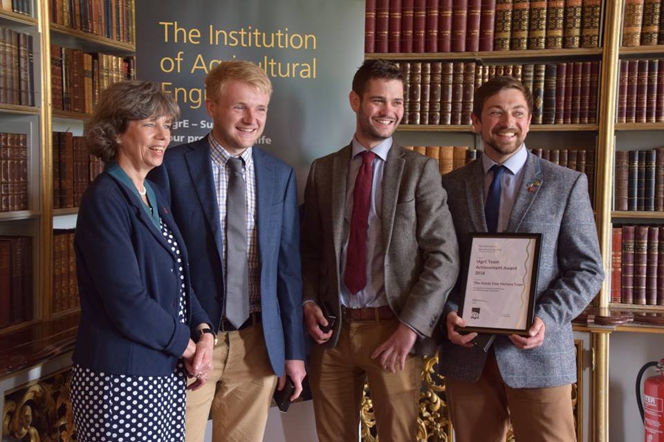 Couple of days left until we find out the result of our <a href="/BBCFarmingToday/">Farming Today</a> <a href="/BBCFoodProg/">The Food Programme</a> Food and Farming Award nomination. Figures crosses for a winning streak, here is a picture of #HFHa team collecting an <a href="/IAgrE/">Institution of Agricultural Engineers</a> Award recognising #TeamWork and #Collaboration recently.