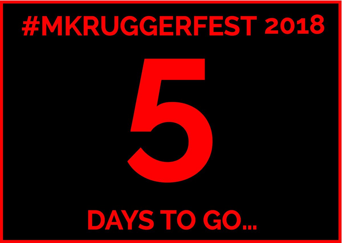 THE COUNTDOWN TO #MKRUGGERFEST HAS BEGUN! This Saturday @ Emerson Valley Sports Pavilion - superb rugby across 5 tournaments, live music, great beer and delicious food! See you there...

#Rugby7s #LiveMusic #MiltonKeynes #FoodFestival #MKRUFC