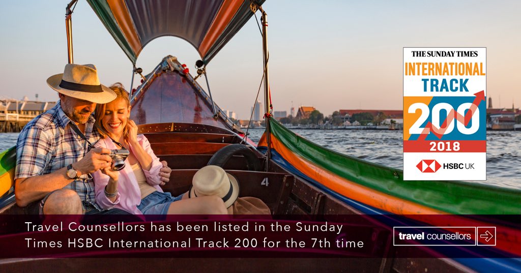 FionaGTC's tweet photo. I’m proud to announce that Travel Counsellors has been named in Sunday Times #intltrack200 for our global growth and success for the 7th time! @ST_FastTrack https://t.co/cIfrCTuFj1