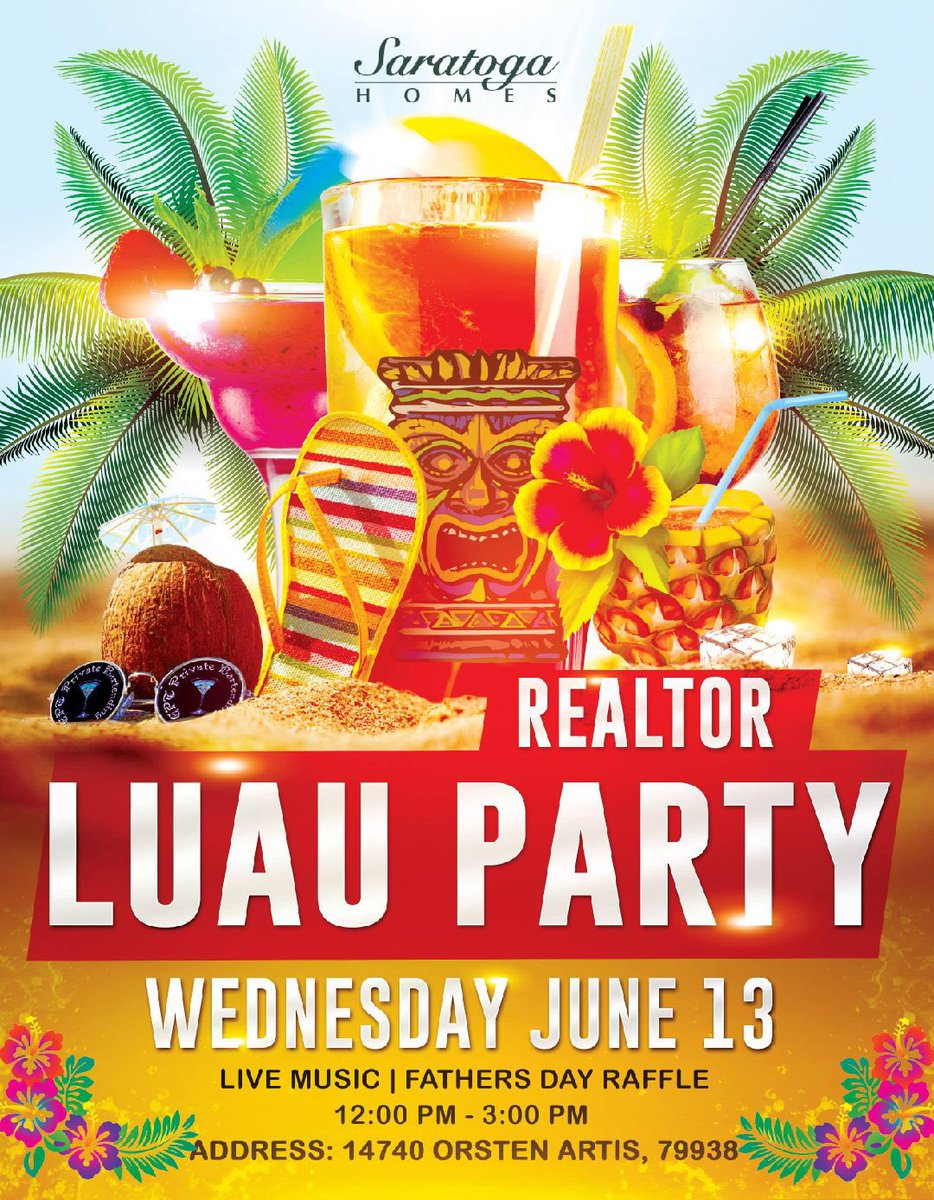 KryshnaTC's tweet photo. 🌺🌴🌺REALTORS🌴🌺🌴
I will be hosting a REALTOR LUAU for Father’s Day!! There will be a Raffle so Bring your business cards for a chance to win !!
Call me to RSVP 915-588-5935
#saratogahomes #elpasorealtortour #elpasorealtors #elpasotexas #realtorluau #Luau #HawaiianVibes #aloha https://t.co/UrVeNpYB0h