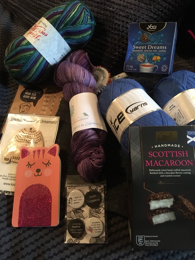 druid_cat's tweet photo. A while ago, I signed up for Woolswap... today, my parcel arrived! I’ve sent mine on in return (they might’ve crossed in the post), but see the goodies shared across the miles! Crafty folk are so generous 😊❤️ #Woolswap #knitter #yarnlove https://t.co/8M7DxaSMT8