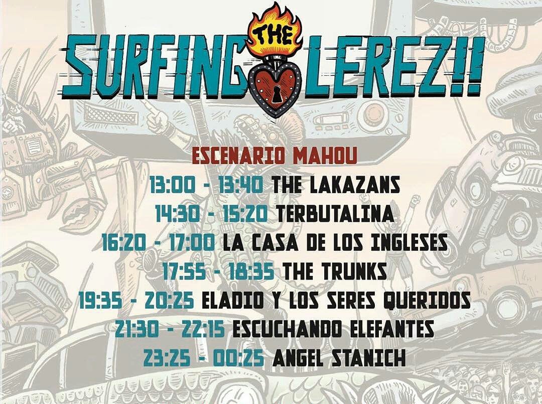 ⏰🔥 ¡HORARIOS! 🔥⏰ Este sábado día 16, a las 17:55h la estaremos liando durísima en el escenario <a href="/mahou_es/">Mahou</a> del Festival Surfing the Lerez . 
Ganas no... lo siguiente! 👽
Va a ser un puto fiestón 🎉