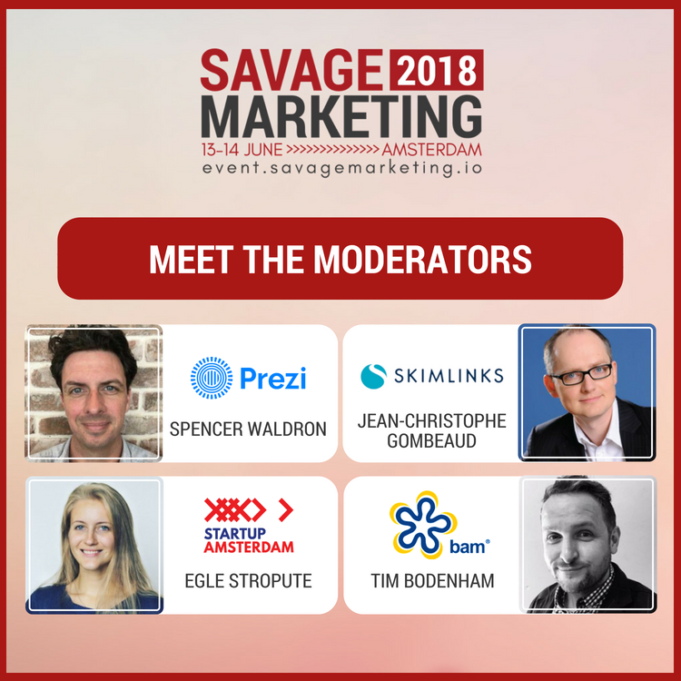 savage_int's tweet photo. Our fantastic MC and moderators - @Preziland, @magicjc, @EgleStropute and @timbod
#SavageMKTG #SeeYouInAmsterdam #MarketingTrends
#CustomerJourney #DataInMarketing #ContentMarketing #MobileMarketing https://t.co/ZUfpu8b7dW