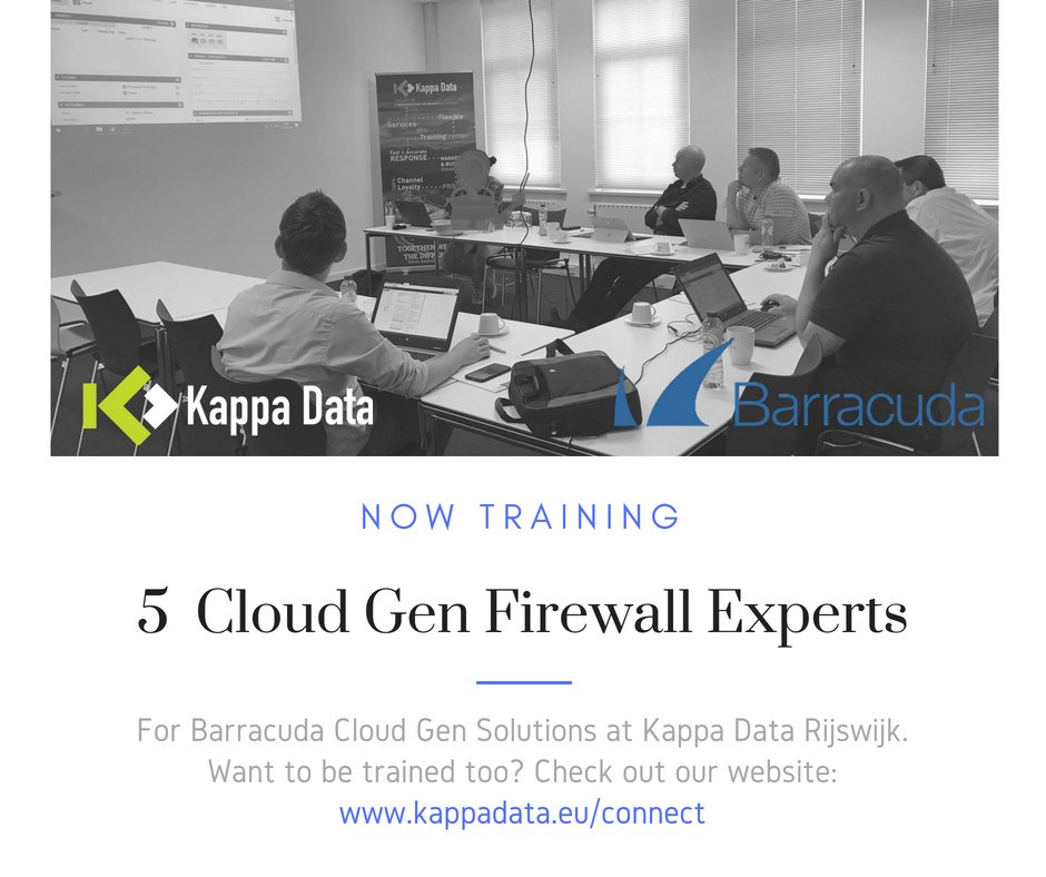KappaData's tweet photo. Now in training: 5 @Barracuda Cloud Gen Experts at #kappadata Rijswijk! Check out our upcoming training & events: https://t.co/mdLZT63pvC https://t.co/792kaNLRYw