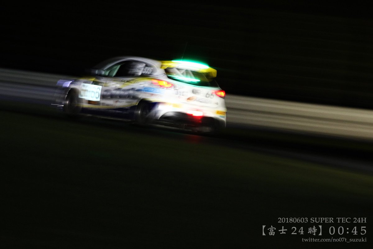 no07t_suzuki's tweet photo. 【富士24時】
23:55〜00:55
#S耐 #スーパー耐久 #supertec #富士24時間 #富士24h #fsw #富士スピードウェイ #ナイトセッション
#光跡 #夜景 #lighttrace #nightscape
#DOME #honda #Modulo #CIVIC
#wedssport #toyota #86 #ハチロク
#MAZDA #demio #デミオ https://t.co/Zmb70HNmRp