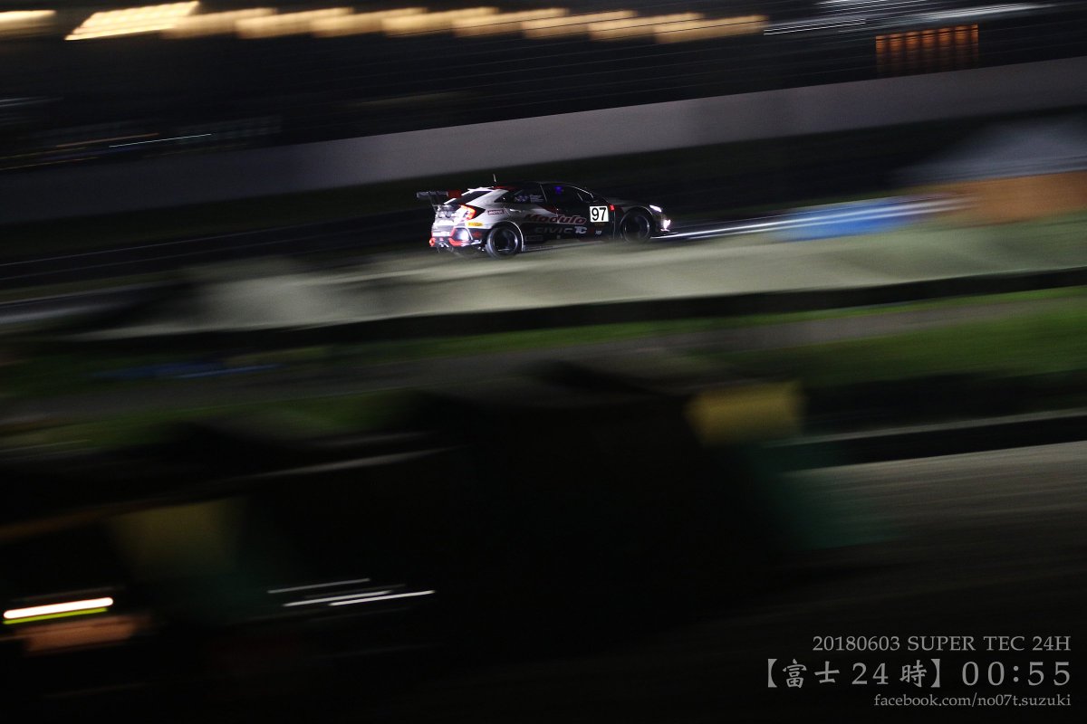 no07t_suzuki's tweet photo. 【富士24時】
23:55〜00:55
#S耐 #スーパー耐久 #supertec #富士24時間 #富士24h #fsw #富士スピードウェイ #ナイトセッション
#光跡 #夜景 #lighttrace #nightscape
#DOME #honda #Modulo #CIVIC
#wedssport #toyota #86 #ハチロク
#MAZDA #demio #デミオ https://t.co/Zmb70HNmRp