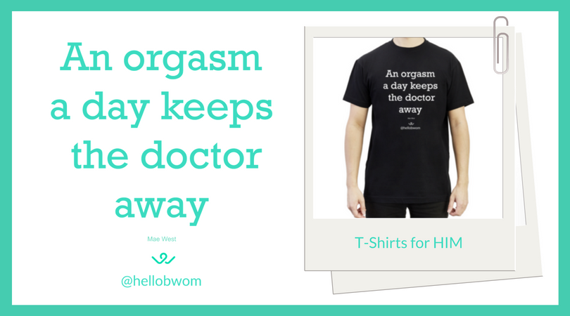 HelloBwom's tweet photo. "An orgasm a day keeps the doctor away" YES and THEY know it!
Get our t-shirts for him and support our crowdfunding campaign today:
https://t.co/jJ93nQ9e3d
#MaeWest #womenshealth #IntimateHealth #FemTech #hellobwom #HelloConfidence #breakingtaboos #sexualhealth #digitalhealth https://t.co/D9YnP5lP9G