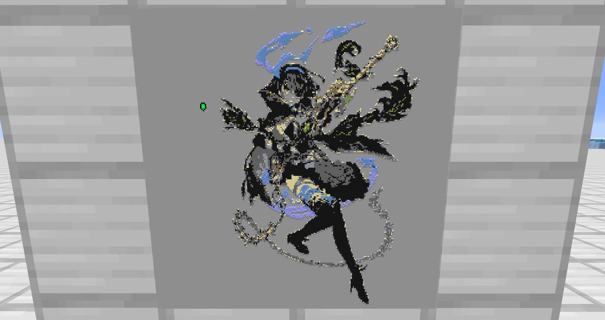 Sky ゲーム垢 En Twitter 16 12チャンク マインクラフトでドット絵 シノアリス アリス 嫉蛇のガンナー 合計製作時間約５時間 ２枚目は未拡張マップ シノアリス ファンアート