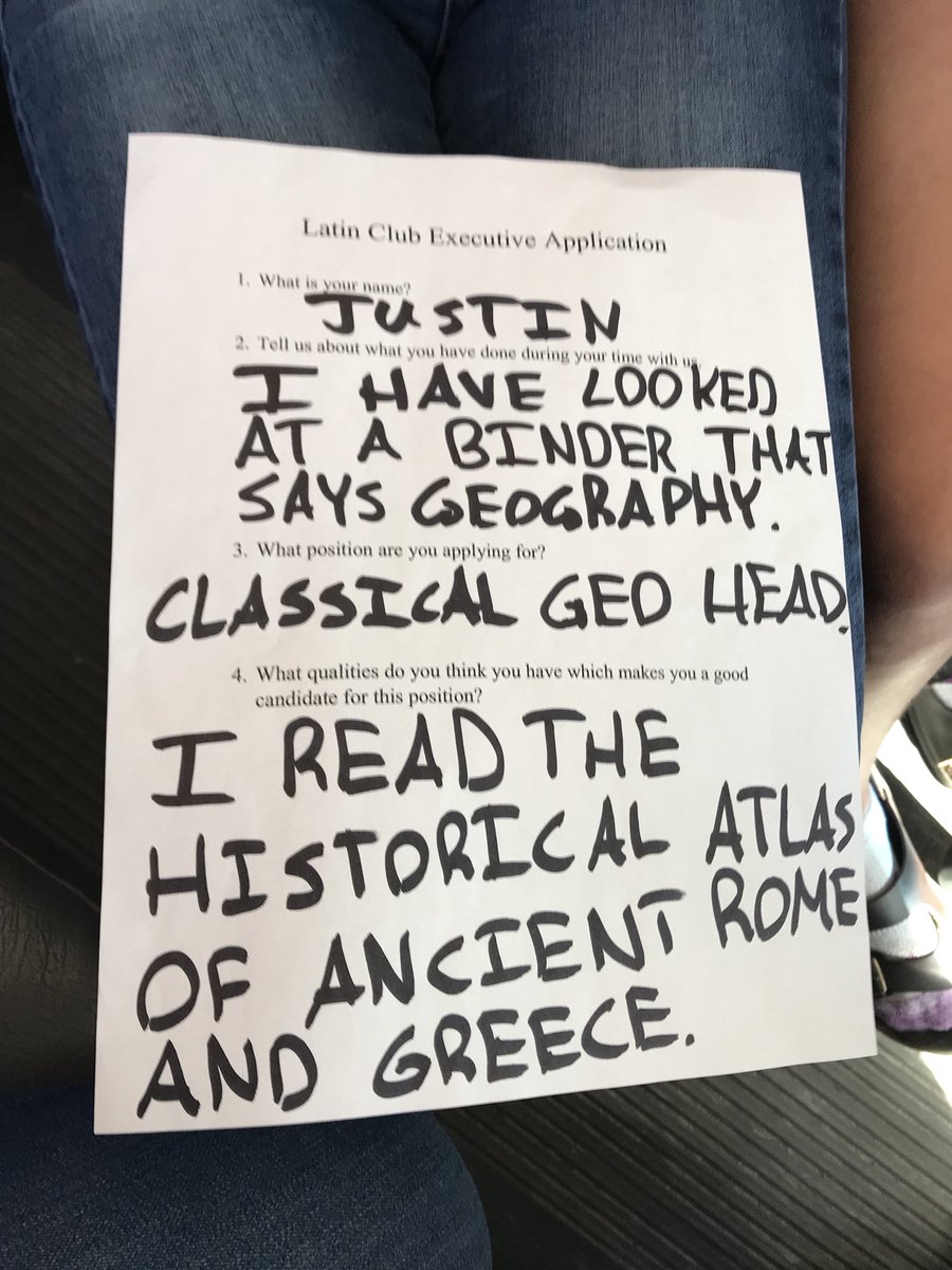 BantLatin's tweet photo. Congratulations Justin on being the new Classical Geography head! This was definitely the best application we got! https://t.co/Hcezvf3RBe