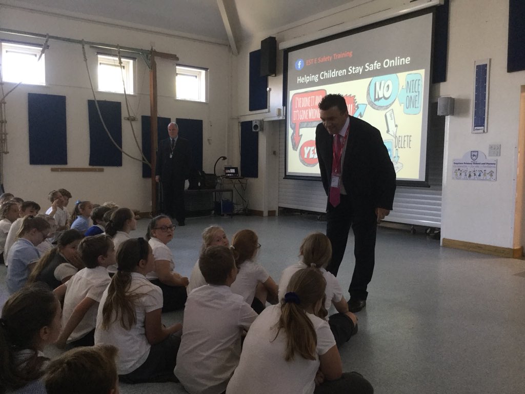 engainesschool's tweet photo. The Two Johns delivering important esafety training to Year 5 and 6 https://t.co/QH4zBcGzdx