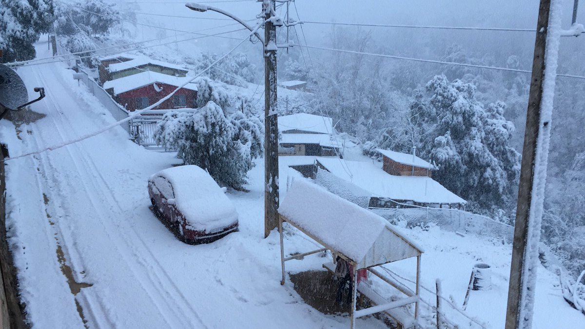 Nevada en horcon parece el sur de chile