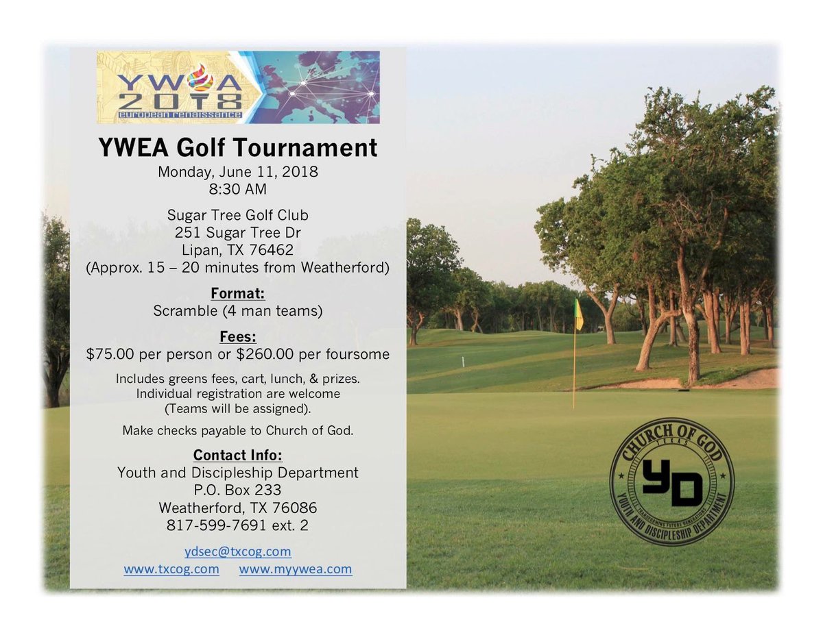 tim_brown's tweet photo. Looking forward to playing in the Texas YWEA Golf Tournament this am to raise $$$ for YWEA 2018: European Renaissance #worldmissions @cogywea https://t.co/EzQdqJOIDv