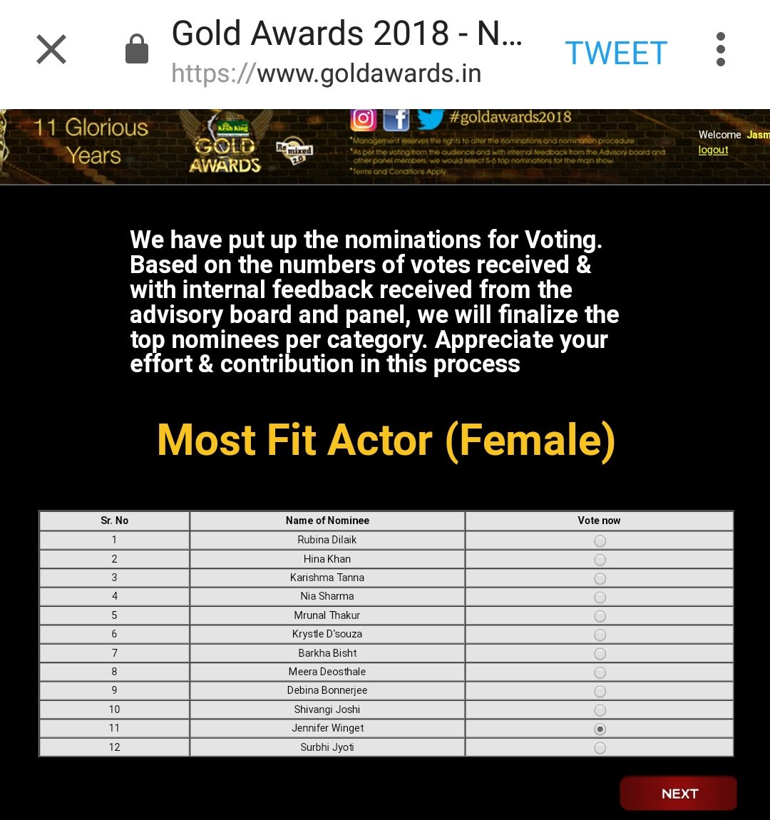 JenWingetTeam's tweet photo. Vote for #JenniferWinget in the following categories now on https://t.co/b6bMeTWiHY 👇
1) Best Actor Female 
2) Best Show #Bepannaah 
3) Best Onscreen Jodi 
4) Style Diva
5) Most Fit Actor Female https://t.co/NG6Ge1qduW