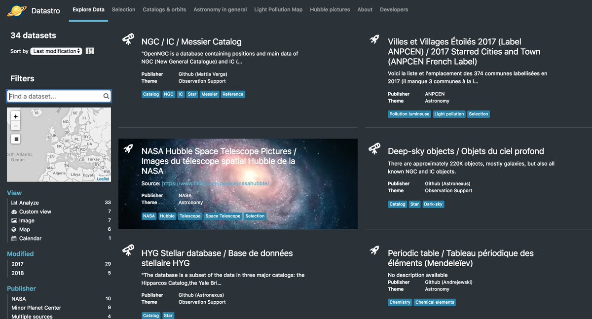 PetiteGuerriero's tweet photo. After #miniSpaceUp, looking for other datasets in the @NASA #OpenData Catalog https://t.co/I5dqprdDiD
At first: "woaw: 31503 Results!". And then, looking deeper:
-Datasets: 15 results
-Files & docs: 0
-Maps: 0
🤔My https://t.co/e6fJvYMAHJ portal has more REALLY usable data! 🙄 https://t.co/0Kpr4TVieI