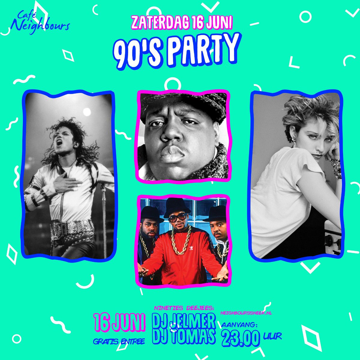 neighbourssneek's tweet photo. ▶️ 90’s PARTY | ZATERDAG 16 JUNI 

Komende zaterdag genieten we van de lekkerste 90’s muziek tijdens de 90’s Party met DJ Jelmer en DJ Tomas! 🎶 https://t.co/9AA4JFNaj5