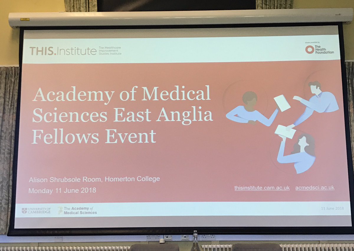 Looking forward to the @acmedsci east anglia fellows event @HealthFdn @THIS_Institute #MedSciLife