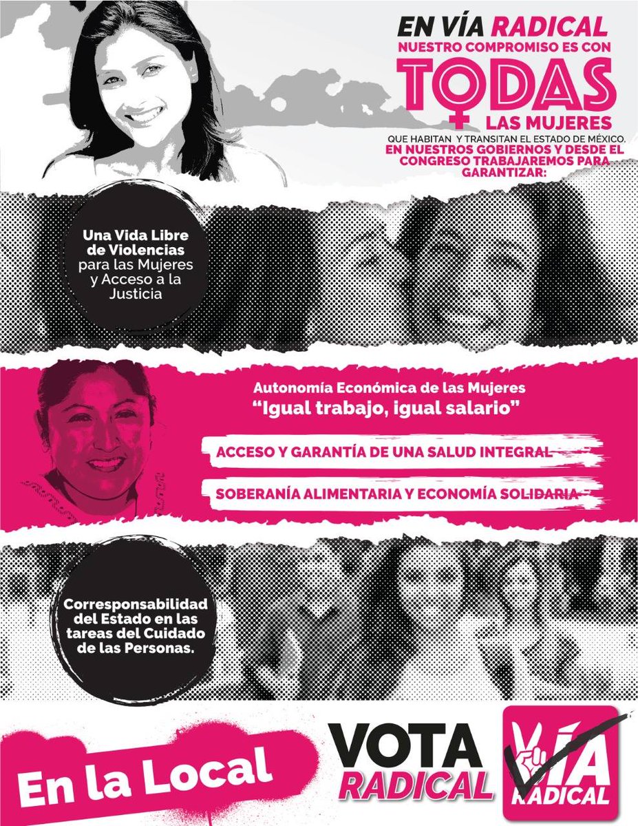 viaradical's tweet photo. En vía radical nuestro compromiso es con todas la mujeres.
Los gobiernos radicales legislarán por la equidad y un Estado que erradique la violencia contra las mujeres.
Por un Estado de México justo, con igualdad de oportunidades para todas y todos, #EnLaLocalVotaRadical ✌️ https://t.co/zAjhTsWIt6