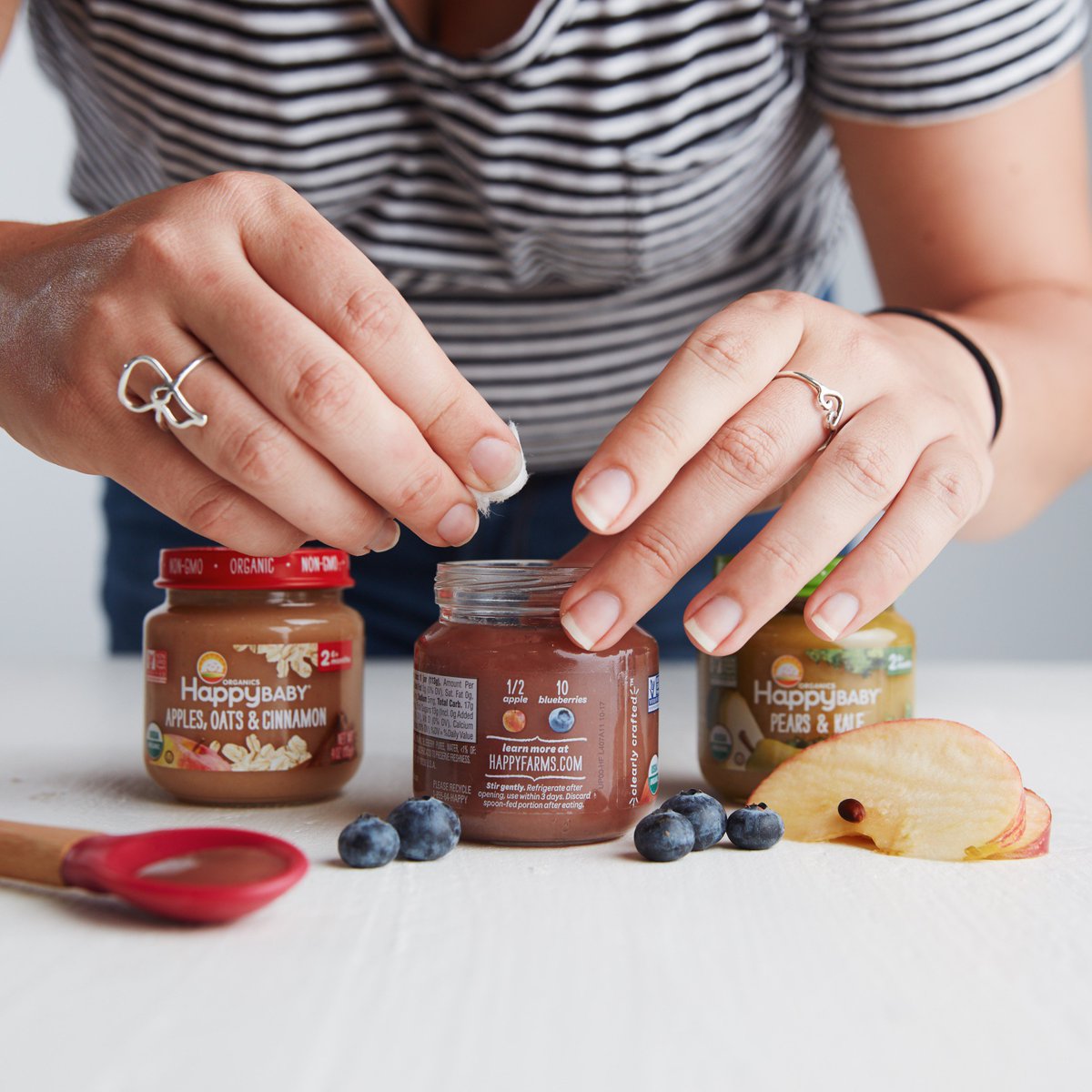 Madwellington's tweet photo. We're behind the scenes prepping these little guys for their big on-camera debut. A huge congrats to our friends at @HappyFamily on the launch of their new #ClearlyCrafted jars. Take a look at all that goodness! https://t.co/OTYbiadha8