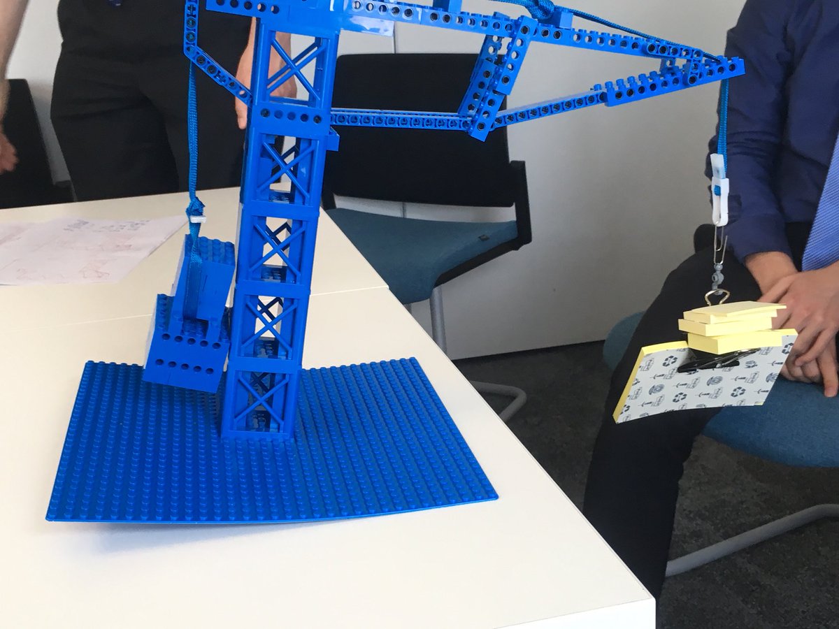 RebCPhillips's tweet photo. @Cundall_Global Engineering Challenge - Lego cranes carrying post-it notes #Lego #thisiscivilengineering #INWED18 https://t.co/u144QqjCRk
