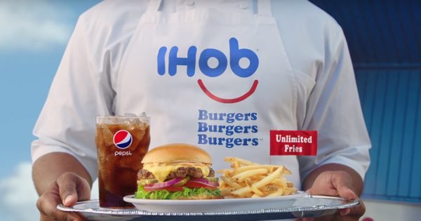 Adweek's tweet photo. 'B' is for Burger: @IHOP officially flips name to IHOb—at least for now: https://t.co/szTxddkCrN https://t.co/aBQny62KRT