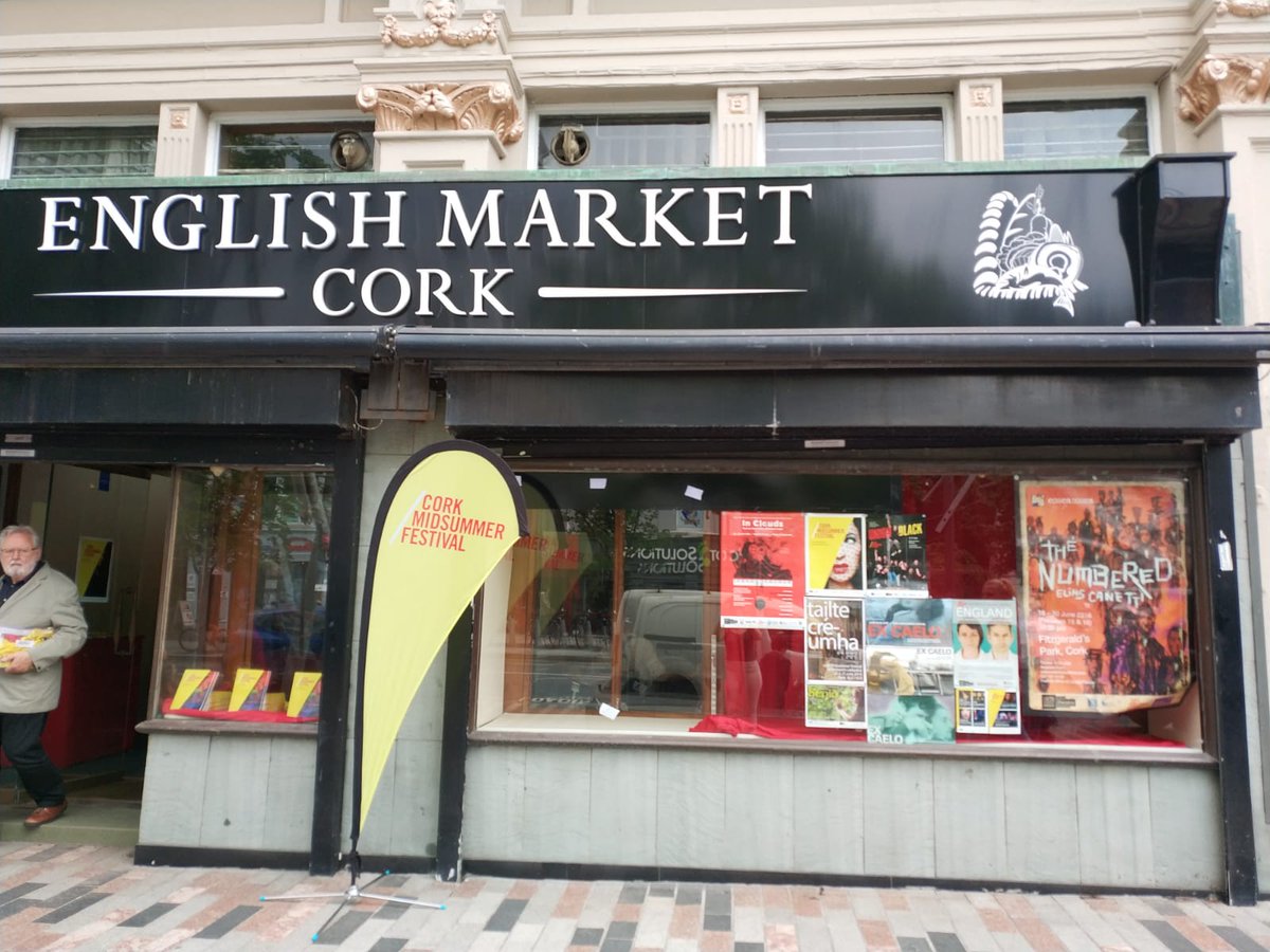 In_Clouds_'s tweet photo. Glad to see we are in such good company on the window of @CorkMidsummer box office right beside the English Market! Tickets also available online at: https://t.co/8UEdqPLOXH https://t.co/adm5t1UdXg