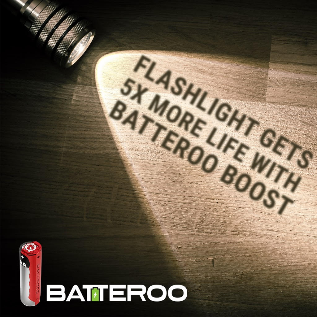 Flashlight gets 5X More Battery Life with Batteroo Boost. You can get 5X too, Order Yours Today! sb.gl/2jYSDt8