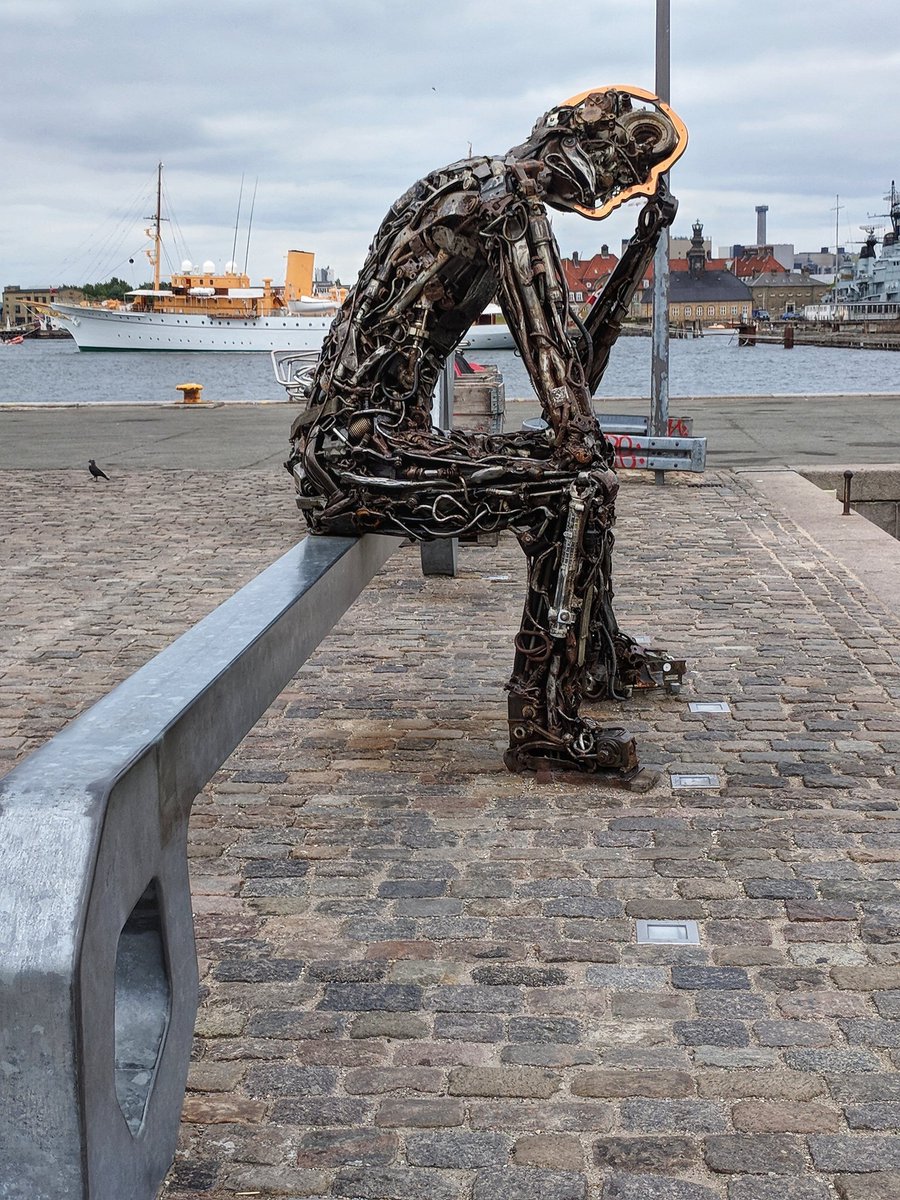 bsburnham's tweet photo. This sculpture, seen on my way out of Copenhagen, is a fitting image from my time at #subhack this past weekend. Bit of head scratching in the beginning, but ended up being an awesome &amp; unforgettable experience! I've caught the bug.. til next time geo-hackers! https://t.co/P3vMe1nJPi