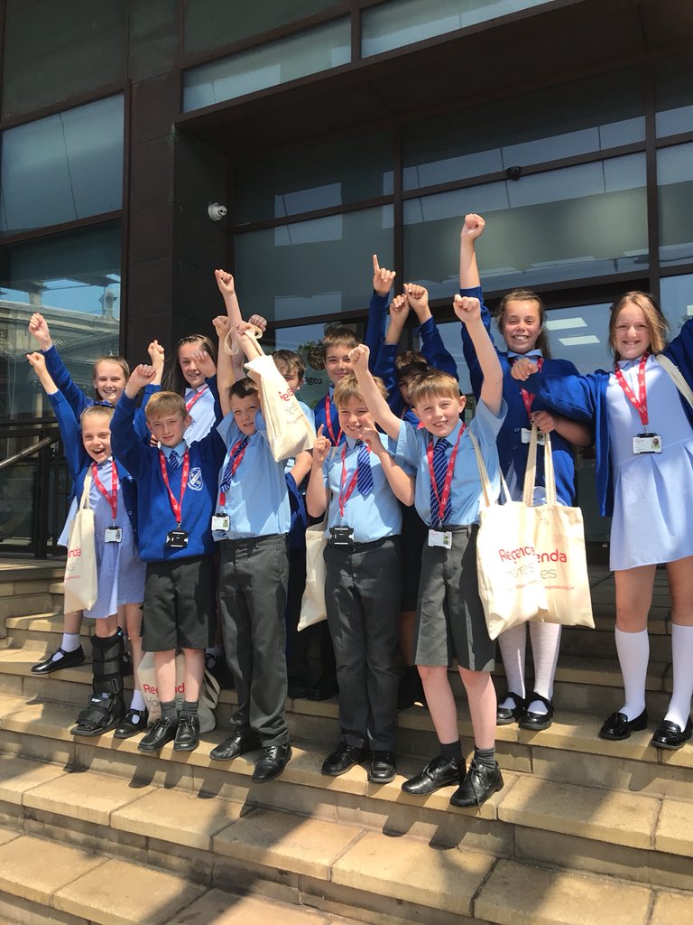 BigTrustCharity's tweet photo. Thank you everyone @TheRegendaGroup for having us today the children have had so much fun! #WorkInspirationDay #Day1 #futureworkforce #StMonicas #year6 @MichaelRegenda https://t.co/qC9mqHRbCv