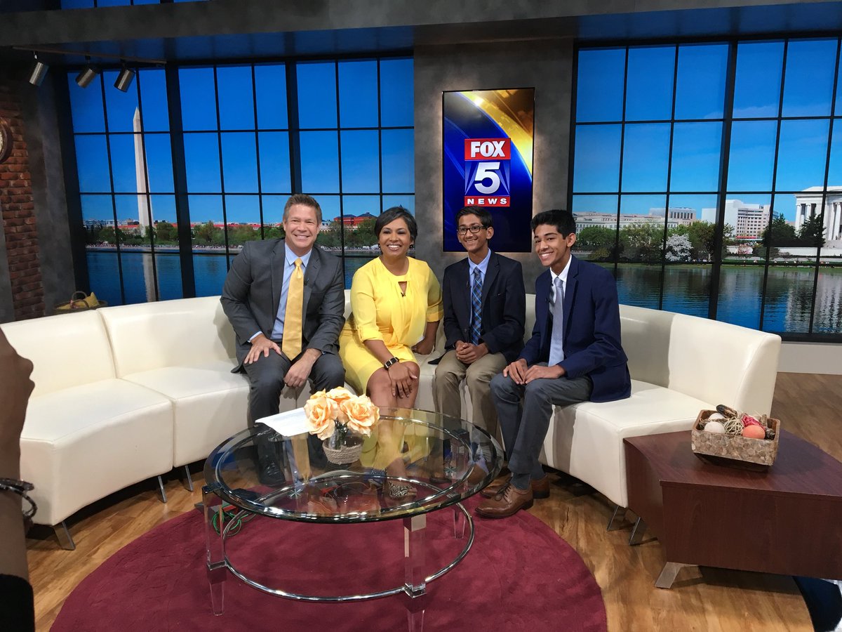llsmaryland's tweet photo. Amazing morning @fox5dc with our 2018 National Students of the Year winners, Samir and Saar Shah. Samir and Saar did a fantastic job talking about their Team #Fly4ACure, what inspired them to get involved with @LLSusa, and their phenomenal impact to our mission! #FightBloodCancer https://t.co/BUtoWDge9P