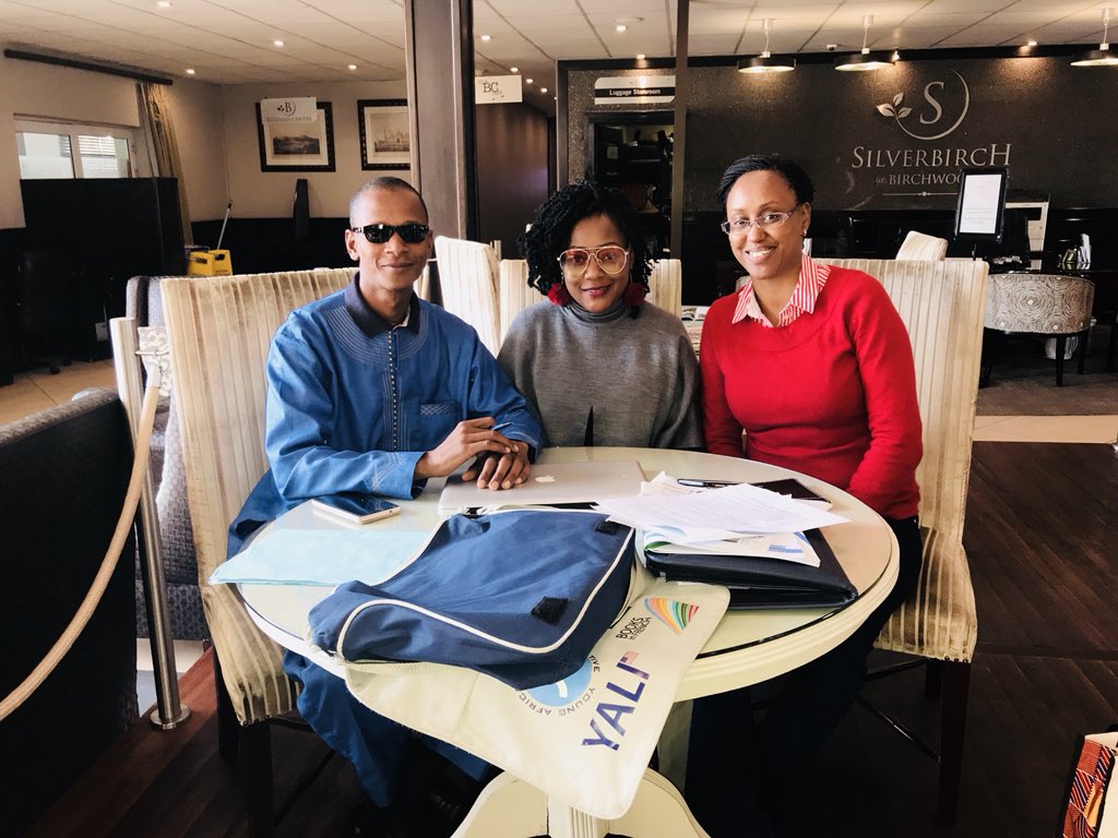 The 3 Mandela Washington Fellowship Regional Chairs getting ready to rock! The MWF Continental Conference kicks off tonight in Johannesburg with a cocktail reception and debate! Super excited! @JulieMunyi @bahousm21064004 @WashFellowship #MWFcon18 #YoungAfricanLeaders