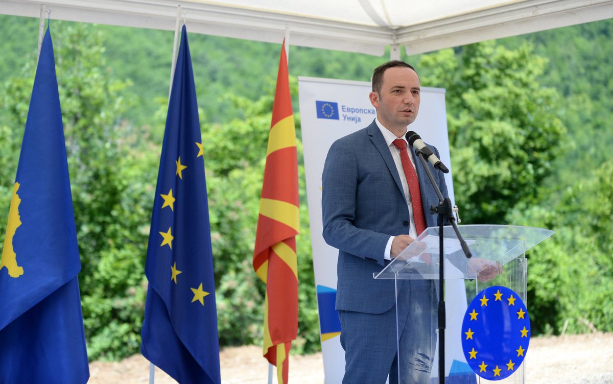 Bujar_O's tweet photo. By building joint projects, we are investing in our joint future! ��ogether w/@Enver_Hoxhaj, @AmbassadorEU, @ApostolovaEU at the ground breaking ceremony for the construction of a joint 🇲🇰- 🇽🇰 border crossing #Belanovce – #Stancic https://t.co/bVCHF7DcRo