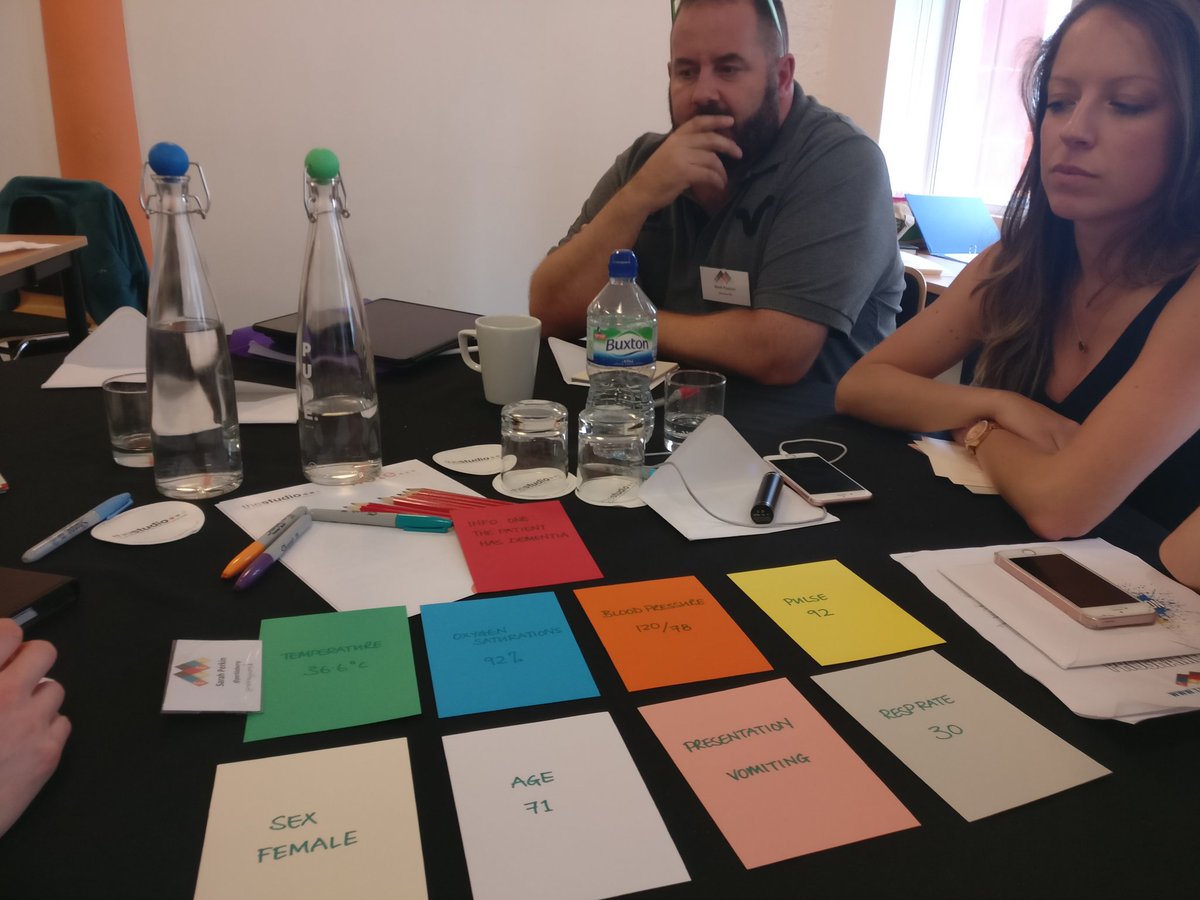 SabenaJ's tweet photo. Twas fun making cards for #randompatientgenerator and changing variables as a group, discussing possibilities and probability @poulsm90 #theemec #neathandwriting ๐ https://t.co/Tl8JbtCiiY
