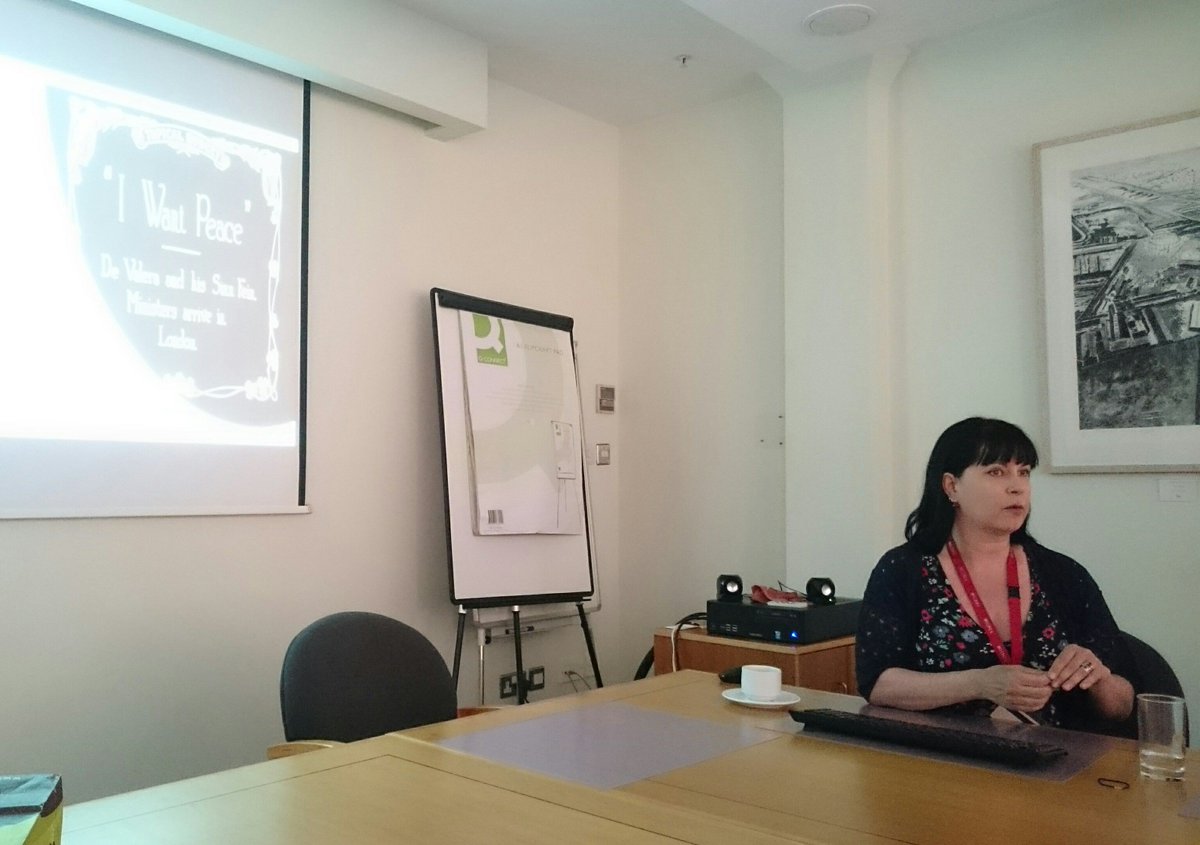 Big thanks to Kasandra O'Connell, Head of the IFI Irish Film Archive, for her fascinating presentation ‘Irish Independence Film Collection: Bringing our History Home’ given to NAI staff today. #IFIArchive #ifiplayer
