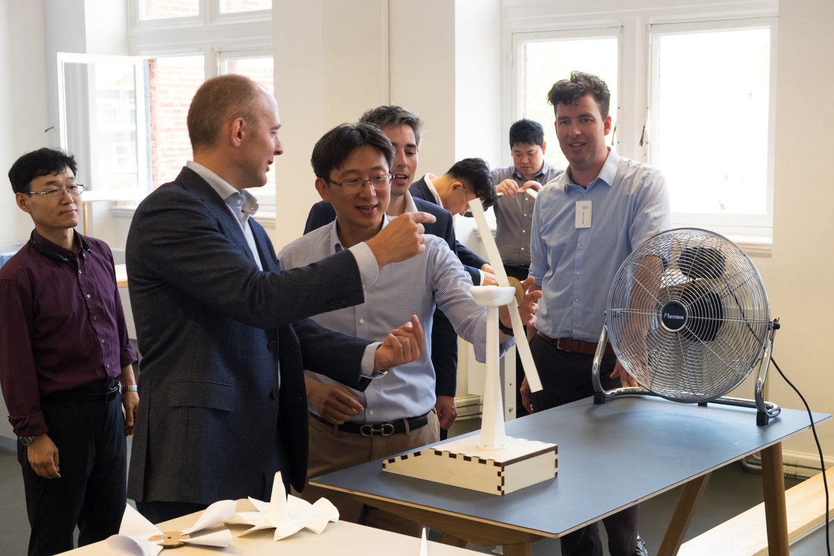 DOB_Academy's tweet photo. Today we provided an interesting programme with a lecture, rotor game and lunch for a group of Korean offshore wind engineers, reseachers and other representatives. They were invited by @windminds to learn about offshore wind in the Netherlands. Thanks for visiting us! #windminds https://t.co/l32yRo4PJQ