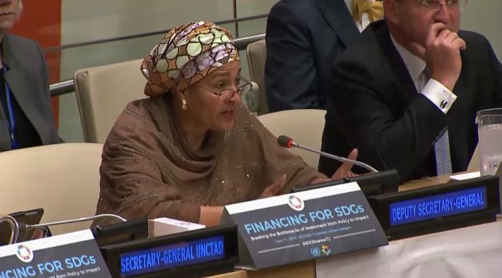 gpolicywatch's tweet photo. DS-G @AminaJMohammed at #SDGFinance72 “There is still no agreed definition of ‘sustainable investment’... yet there’s great potential for private investment for financing #2030Agenda ... the way to do this is laid out in Addis Ababa Action Agenda #FfD3 ...” https://t.co/Pxu5I2Tiic
