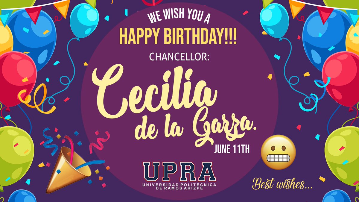 Queremos felicitar de una manera muy especial a nuestra Rectora la Lic.  Cecilia I. de la Garza Martinez que el día de hoy está cumpliendo años,  la familia UPRA te desea un felíz día, que Dios te bendiga y te conceda  muchos años más de vida y salud! 😬🎉🎂
<a href="/ilydelag/">Cecilia de la Garza</a>
