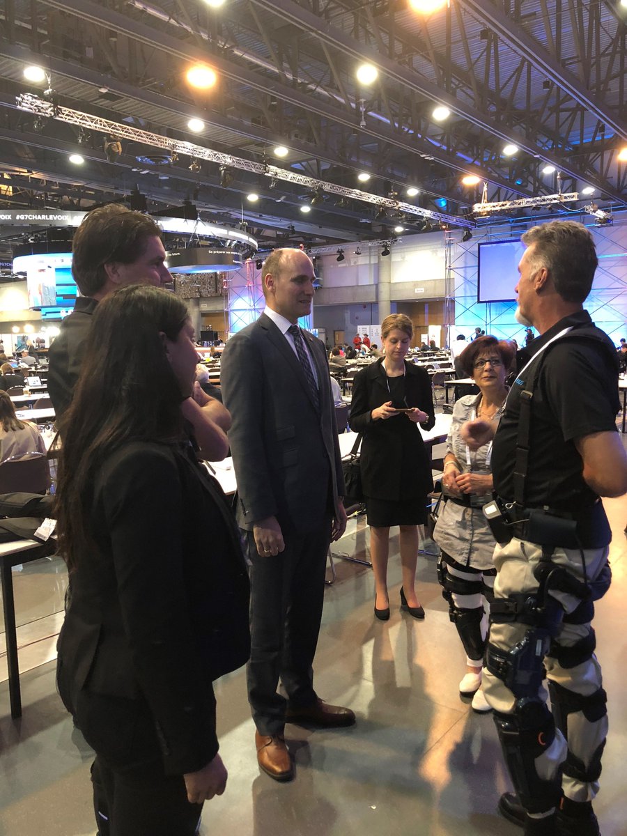btemia_inc's tweet photo. A warm thank you to The Honourable Jean-Yves Duclos who visited @btemia_inc at the #G7Canada Innovation Showcase to see #Keeogo #Dermoskeleton and spent time speaking with patients with chronic conditions who regained their #mobility #autonomy #livelifetothefullest https://t.co/tt12Cp8tho
