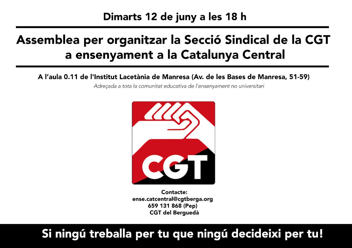 CGTBerga's tweet photo. Demà: https://t.co/l0pLxH35EZ