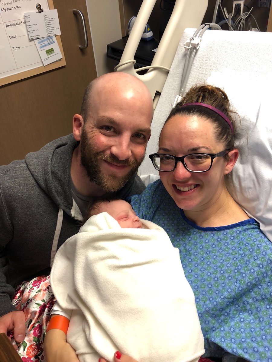 JoceKennealy's tweet photo. So, #BabyMiniDonut got a name on Saturday afternoon. Sweet Hazel Lee was born at 12:01 pm. @ExtraPaleMale and I introduced her to @MPR, @MPRnews, and the soothing, informative voice of @CathyWurzer this morning. #futuresustainingmember #future701dancer https://t.co/hTIe9ObsYS
