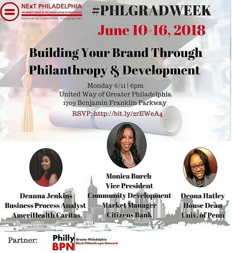 NExTPhila's tweet photo. Today join @NExTPhila to discover the leadership platforms in #Philly to help you build your brand. RSVP: https://t.co/czBfpqj4H8 #philadelphia #PhilaUnite #PHLGradWeek #EducationJobsJustice #BeTheMovement https://t.co/sbFywPuIdq