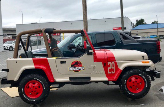 deanwarren2's tweet photo. #JurassicPark Jeep is nearing completion at my #Langley shop, Jasper's Custom Auto Refinishing! What a fun project! #movierelease June 22 #custom #paint #autobody #wedoitall #thecarguy https://t.co/BoivliXilU