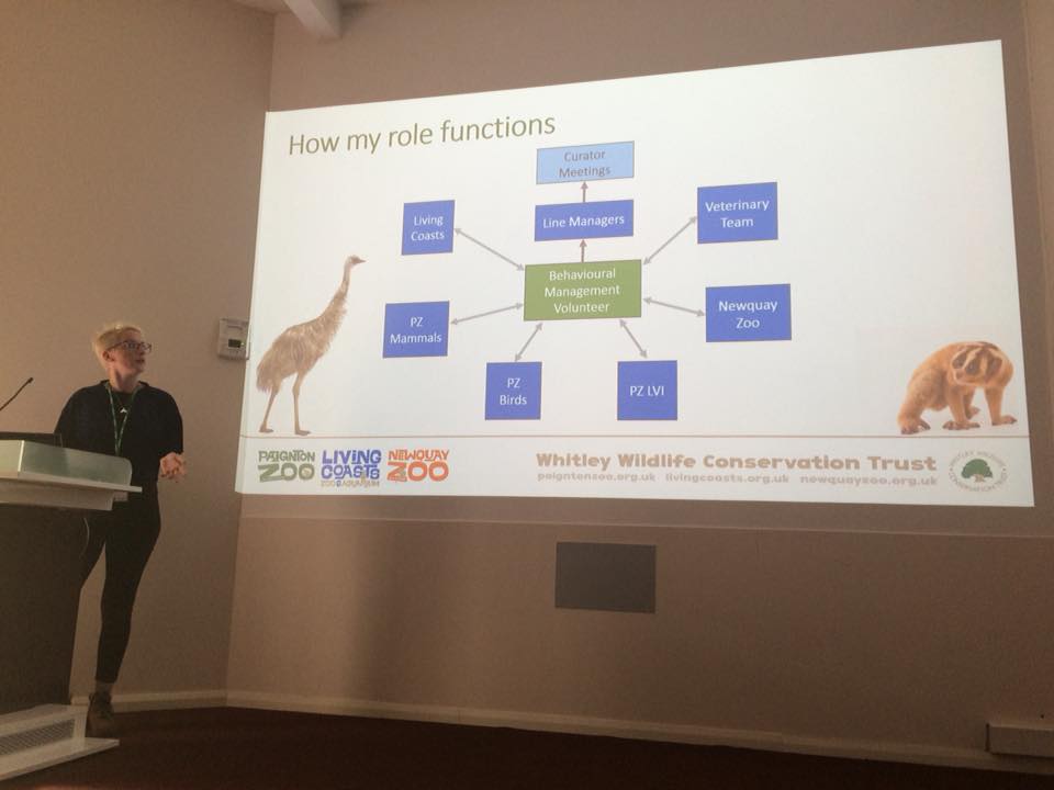 WildPlanetTrust's tweet photo. Keepers, researchers and students have been busy communicating their efforts on environmental enrichment at all 3 zoos sites at the Regional Environmental Enrichment Conference #REEC2018 at Chester Zoo @Paigntonzoonews @Coastalzoonews @Whitleynews https://t.co/rtW0v4ulzl
