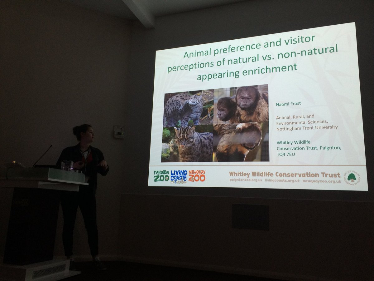 WildPlanetTrust's tweet photo. Keepers, researchers and students have been busy communicating their efforts on environmental enrichment at all 3 zoos sites at the Regional Environmental Enrichment Conference #REEC2018 at Chester Zoo @Paigntonzoonews @Coastalzoonews @Whitleynews https://t.co/rtW0v4ulzl