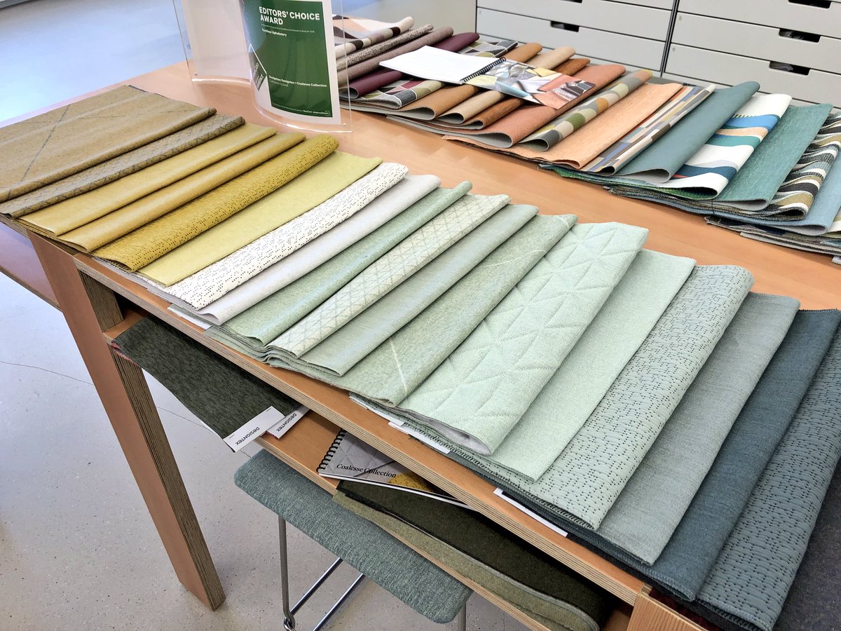 InteriorDesign's tweet photo. .@Designtex_Inc and @Coalesse collaborated on a new textiles collection on display at @NeoCon_Shows in space 303. #IDNeoCon https://t.co/oE1wIjIQdl