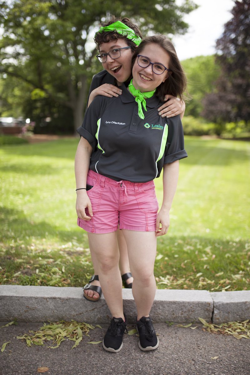LynxOrientation's tweet photo. The Lime Green Dream Team wants to know how you’re doing today! @LUOLGlynis &amp; @LUOLMaya https://t.co/XTH89HsVZ4