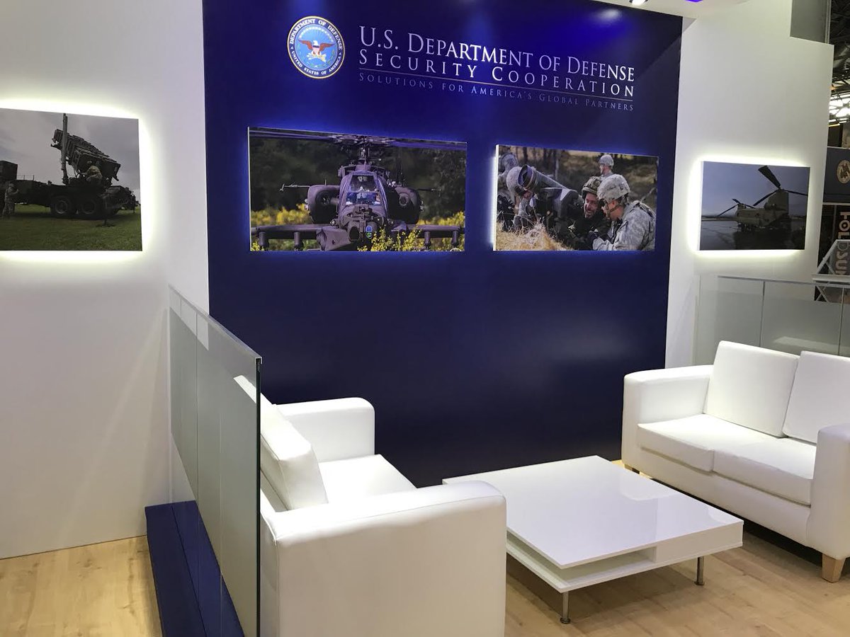 creatacor's tweet image. Courtney and Kyle are in Paris at Eurosatory 2018 with the US Department of Defense Security Cooperation Agency at Parc des Expositions Villepinte with their 6m x 6m custom exhibit, in partnership with Zee Design from the UK.