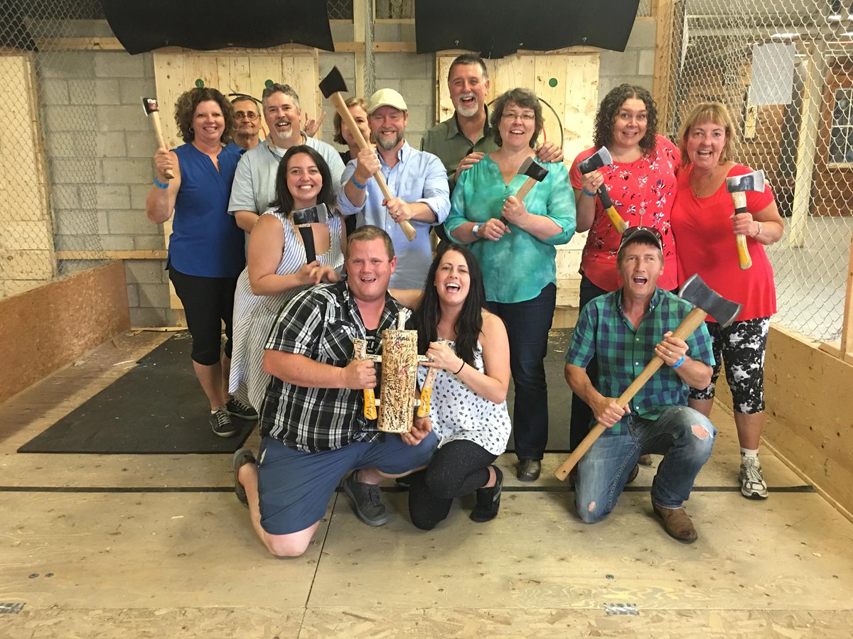 vccsemployment's tweet photo. The VCCS work family went Axe throwing on Saturday! Thanks to Peterborough Axe Club for a great time!
#VCCSafunplacetowork #vccsemployment https://t.co/h5EKEcaXHl