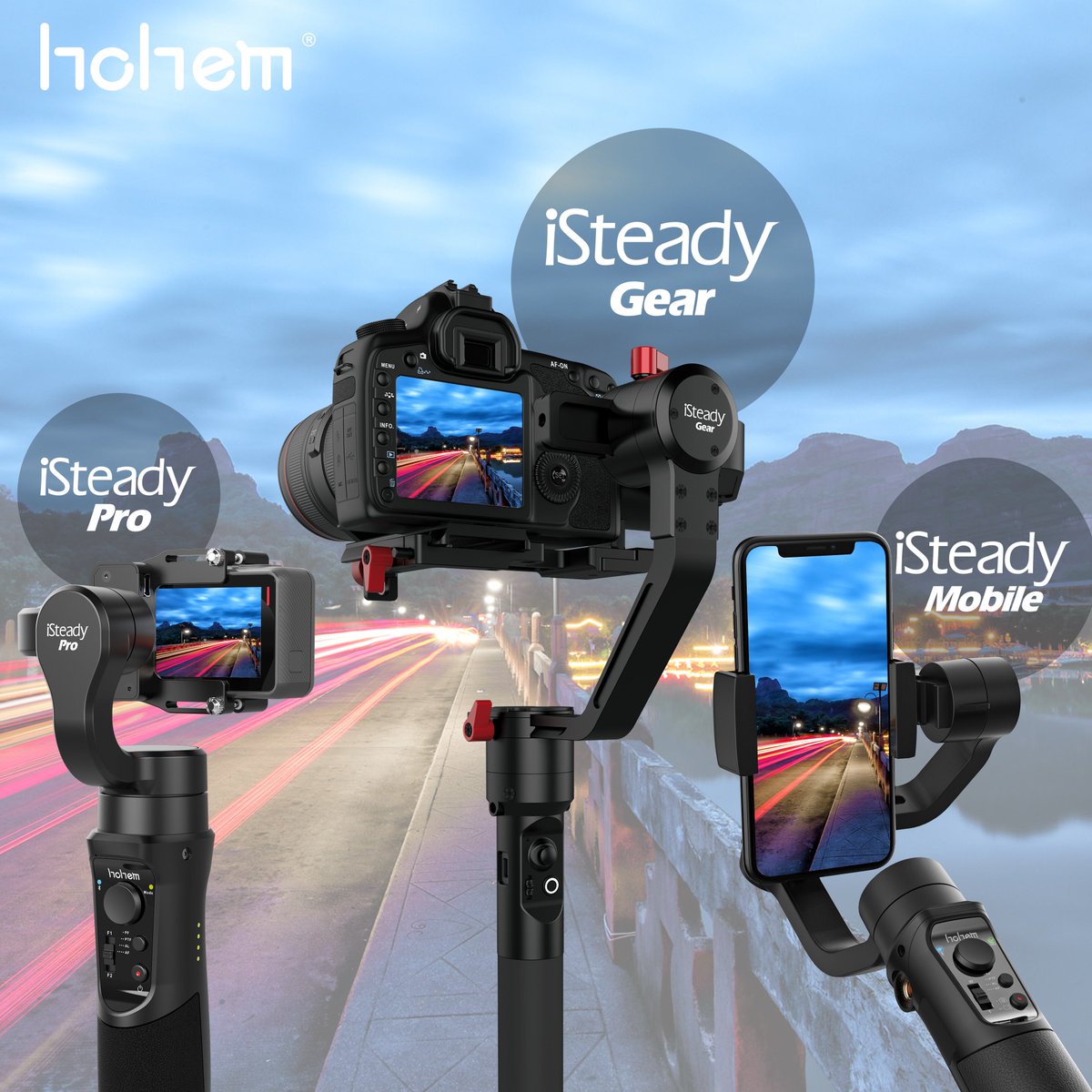 Hohem_tech's tweet photo. #makeyoupro
There is no doubt that #iSteady series ARE coming. 
3 new #gimbal products are about to launch globally together to the market.
iSteady Mobile for smartphone.
iSteady Pro for action camera.
iSteady Gear for DSLR.
https://t.co/ZiWcS4kmJK https://t.co/QbpewaOW7V